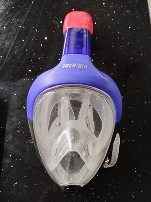 Full face snorkeling mask used