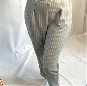Γκρι ριγέ παντελόνι σε ύφασμα φόρμας