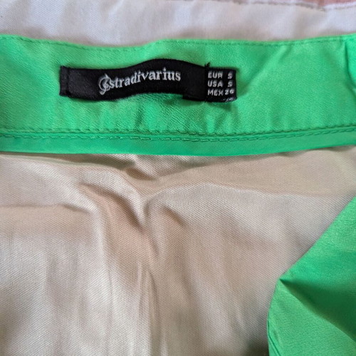Stradivarius pleated midi skirt green size small new
