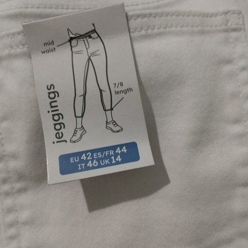 White women's pants size 42 with elastic waist