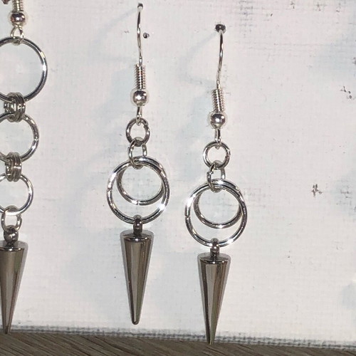 Handmade punk gothic earrings silver new