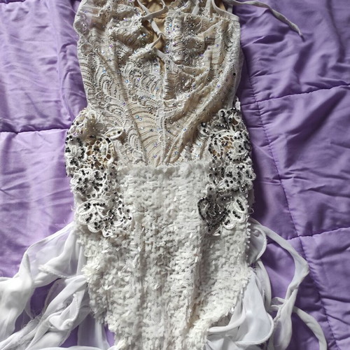 Contemporary dance belly oriental costume like new, white and red
