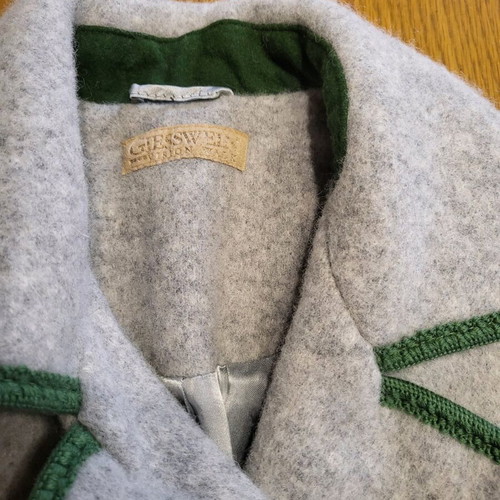 Vintage Giesswein coat used, gray, wool, size S