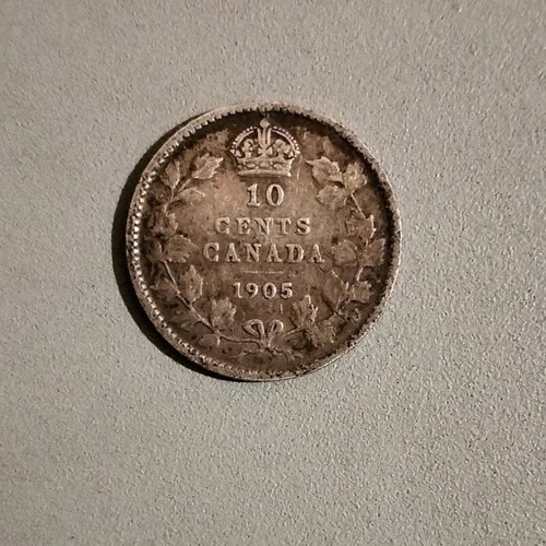 Rare Canada 10 Cents Edward VII (1905) coin used