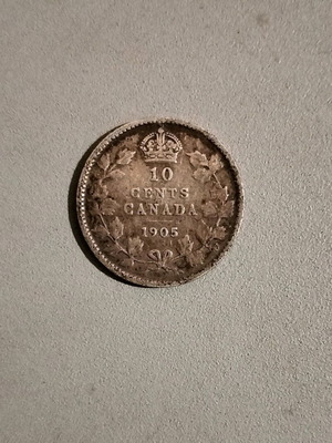 Rare Canada 10 Cents Edward VII (1905) coin used