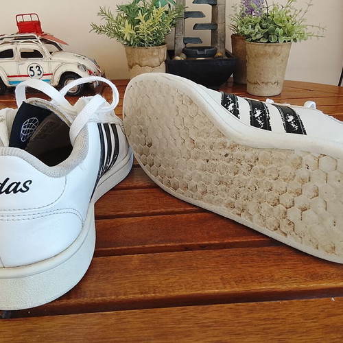 Adidas Grand Court Base sneakers used, men's size 42, white with black