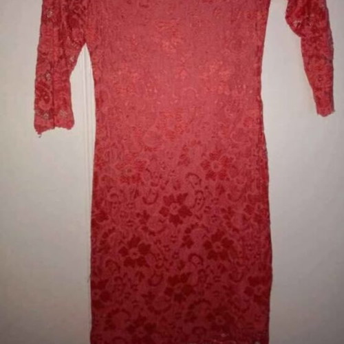 Lace dress coral color, size M