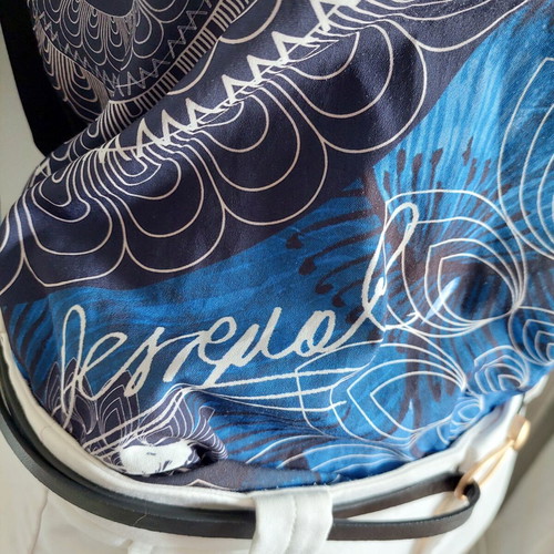 Desigual long-sleeve blouse medium blue black like new