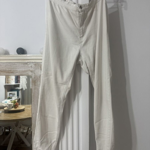 Bershka white summer jeans pants used XL 42 14