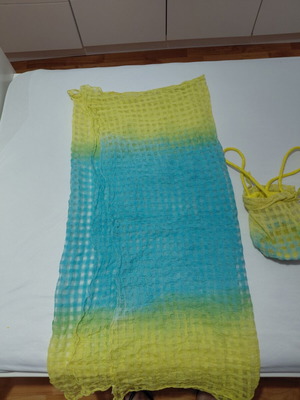 Pareo or scarf with pouch case, like new, multicolor