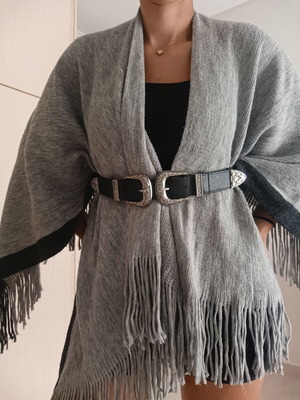 Stradivarius cape poncho like new, grey and black