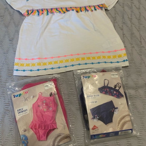 Lupilu swimwear set of 2 (one-piece and bikini) like new with caftan gift No 6