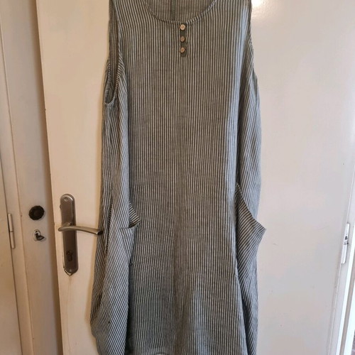 Made in Italy women's dress like new, white and gray, size L