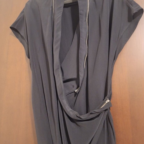 Allsaints Adria midi silk dress new, black, size 36
