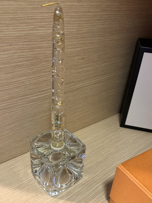 Crystal candlestick with gold Vicko candle like new