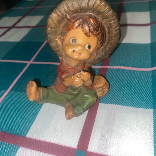 Boy with hat porcelain figurine used decorative
