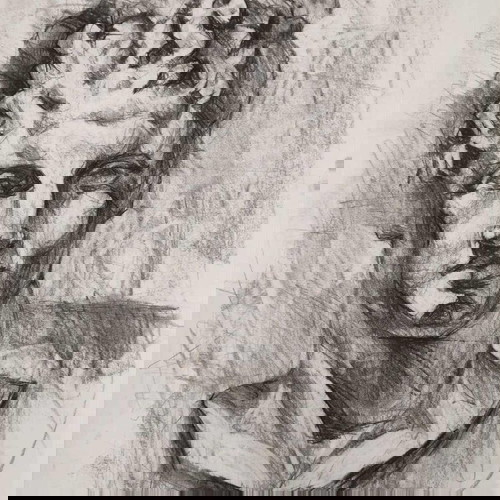 Αρχαία προτομή Ερμή σχέδιο κάρβουνο σε χαρτί 70x50 εκ.