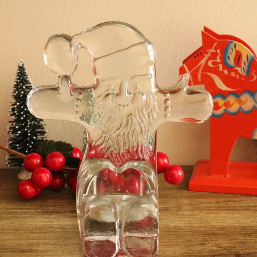 Kosta Boda Santa Claus candle holder by Bertil Vallien vintage new