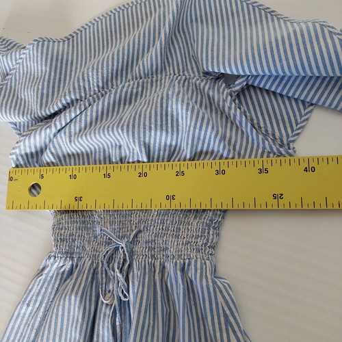 Zara summer off the shoulder dress blue white stripes size XS like new