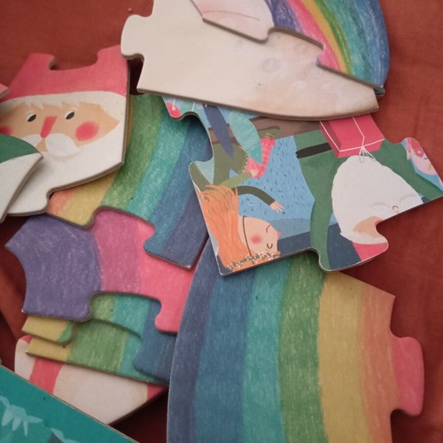 Happy Birthday Unicorn floor puzzle set like new