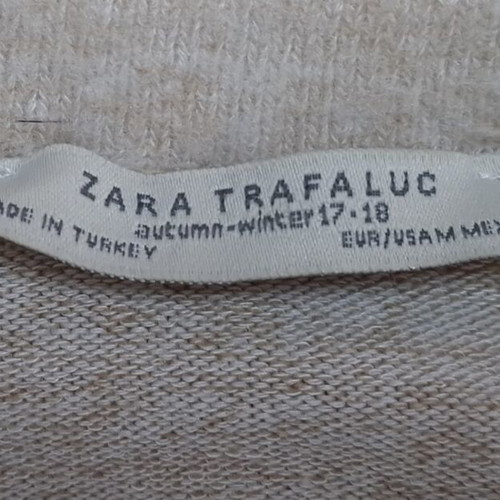 Zara pullover with 3/4 sleeve like new, beige with pearl beads