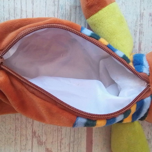 Plush school pencil case monkey like new