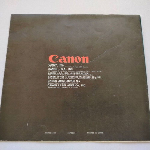 Canon Autozoom 814 Electronic brochures used, pack of 2, 70s