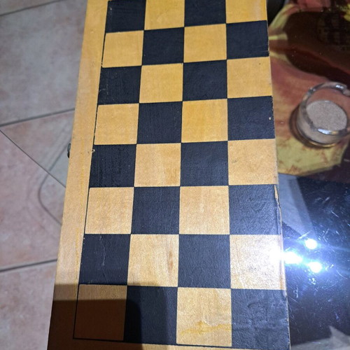 Wooden mini backgammon used, lightweight