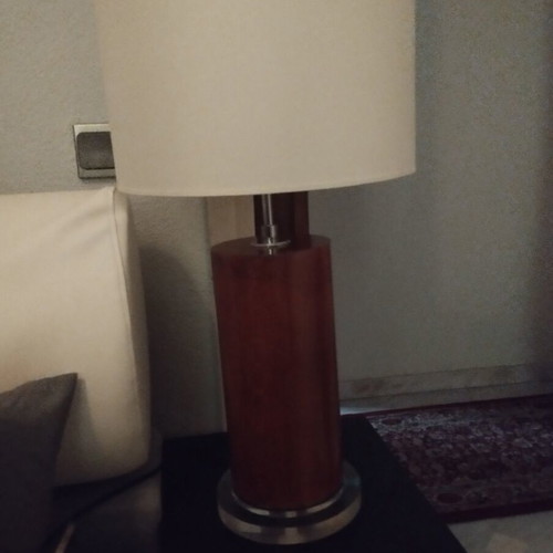 Wooden lamp with base like new, dimensions 79x13 cm