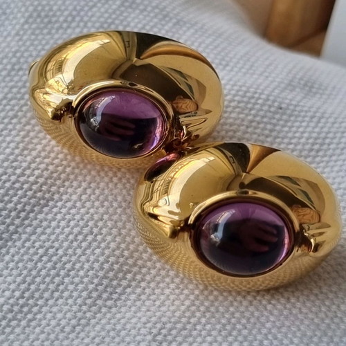 Vintage earrings used with purple stone