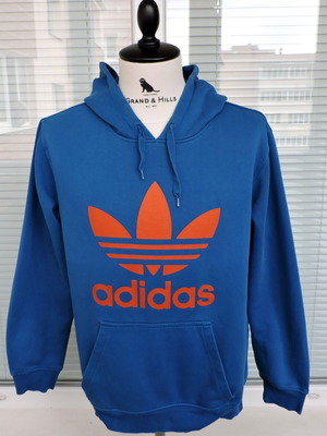Adidas Originals Mens Blue Long Sleeve Hoodie Size M/L Oversized like new