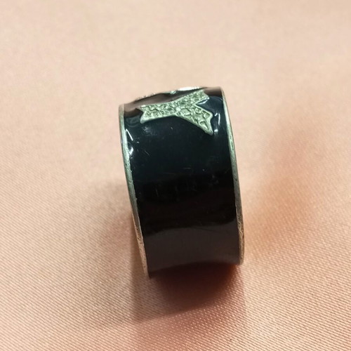 DKNY ring with enamel like new, alpaca and zircon stones