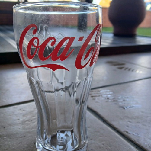 Coca Cola collectible glasses with embossed letters like new