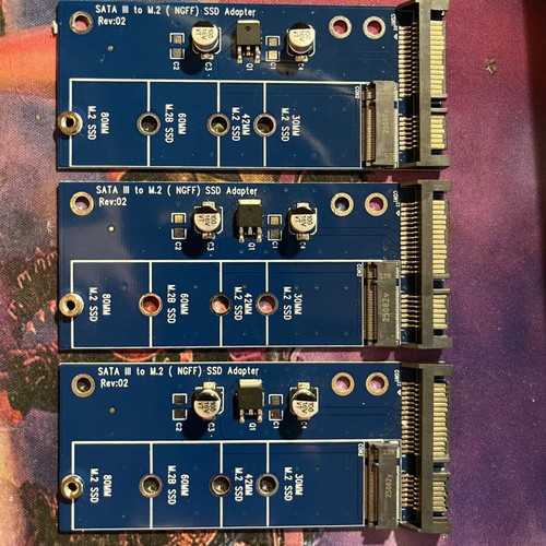 SATA III to M.2 NGFF SSD adapters like new, pack of 3