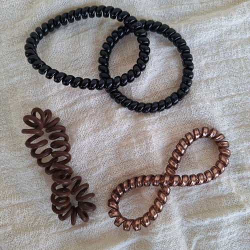 Hair ties used set plastic telefon wire style