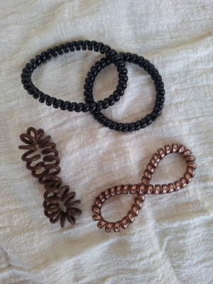 Hair ties used set plastic telefon wire style