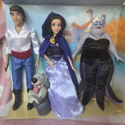 Disney Store The Little Mermaid dolls Eric, Vanessa, Ursula & Max