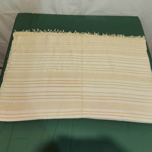 Woven bed sheet used, 1930s vintage with wear