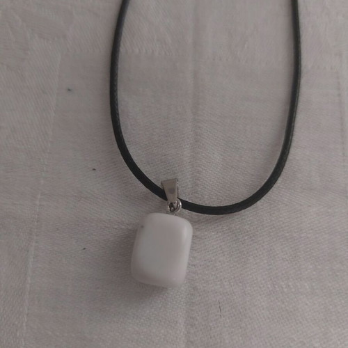 PU leather necklace like new, black and white, 45 cm + 5 cm extension