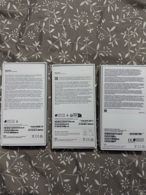 iPhone boxes like new for 11 black 64GB, 15 Pro blue 256, 16 Pro desert 256