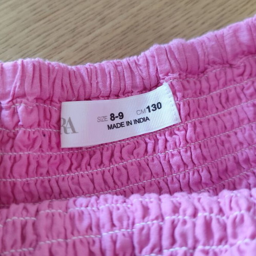 Zara pink cotton girls skirt like new, size 134 cm, age 8-9