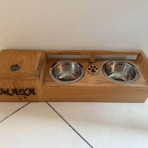 Wooden feeder and waterer handmade, used