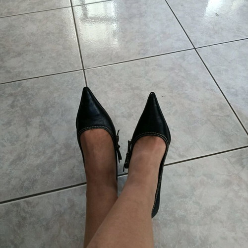 Leather pumps used, size 37, black and beige