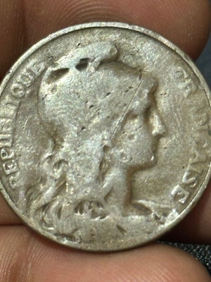 France Copper 10 Centimes 1900 used