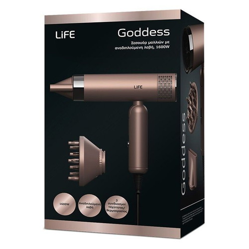 Life Goddess Hair Dryer with Foldable Handle 1600W