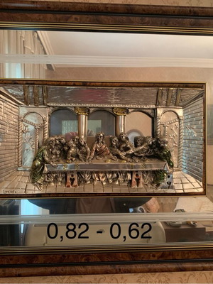 Framed Last Supper silver 925 like new with mirror frame