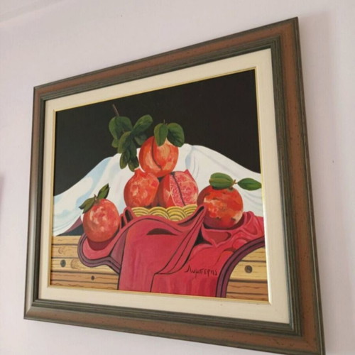 Oil painting on canvas used, 80x70 cm with frame