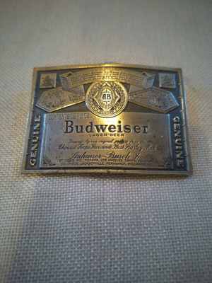 Budweiser vintage ορειχάλκινη αγκράφα ζώνης, Anheuser-Busch