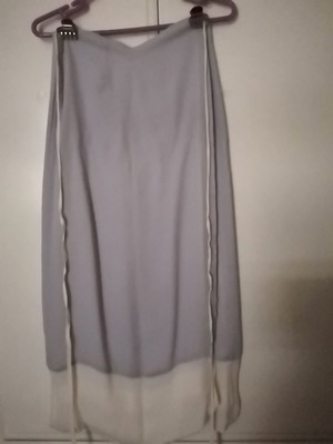 Lussile official skirt, like new, grey-sky blue and ivory muslin fabric