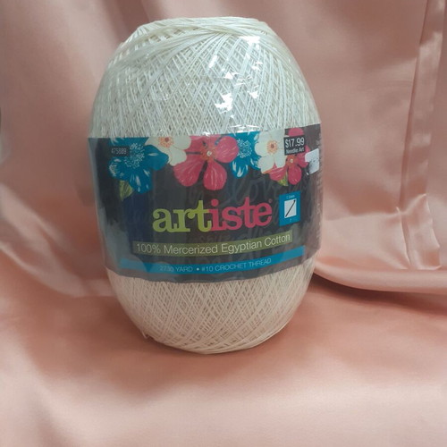 Artiste Crochet Yarn Large Ecru Mercerized Egyptian Cotton 2500m like new